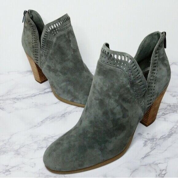 Vince Camuto Bootie Womens Size 11M Grey Fileana Split Shaft Suede Leather - Picture 5 of 8